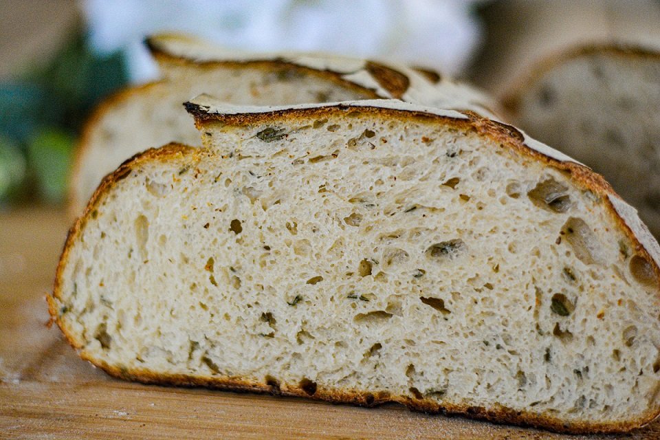 Sage/Garlic Sourdough Bread